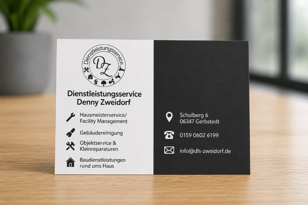 Visitenkarte DLS Dienstleistungsservice Denny Zweidorf – Leistungen und Kontakt